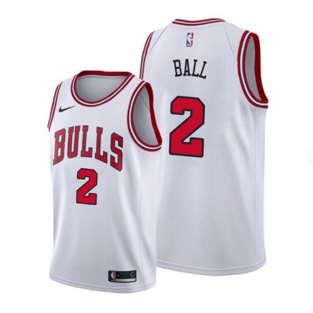 Men's Chicago Bulls Lonzo Ball #2 White Swingman Jersey - Association Edition-Pro Kit Vault | Brand New 26/27 Sports Jerseys